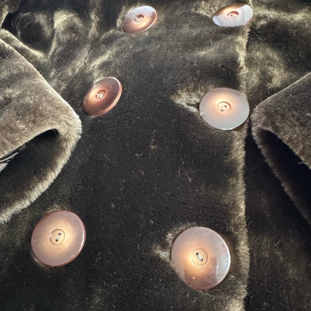 Winkelmans Vintage Woman’s Sz M Brown Faux Fur Sheered Long Trench Coat Jacket - Picture 3 of 6